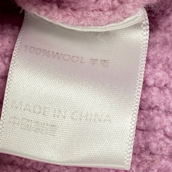 PAPER LONDON Wool Sweater Pink Women's Sz XS Cropped Mock Neck Pullover - Picture 11 of 11